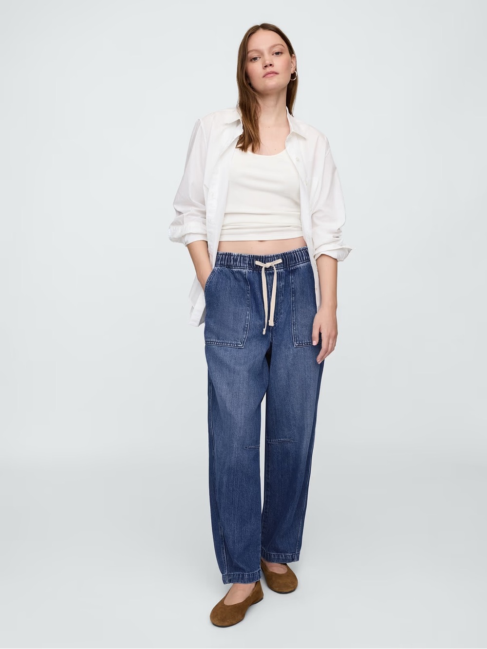 Women’s Gap pull on barrel jeans  size small